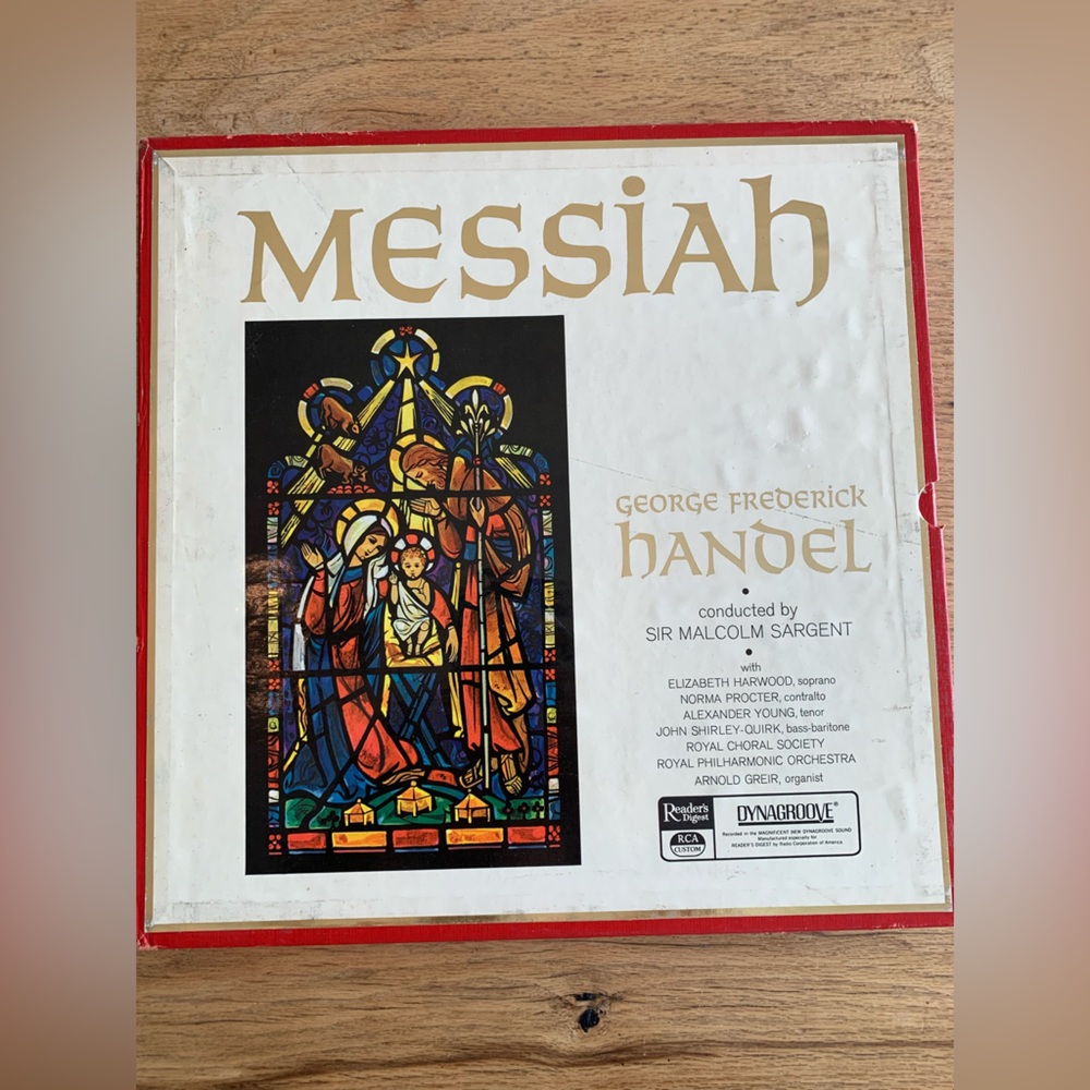 RCA Readers Digest Messiah Handel 3 Vinyl Records in set Preloved